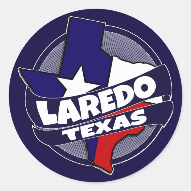 Laredo Texas flag burst stickers (Front)