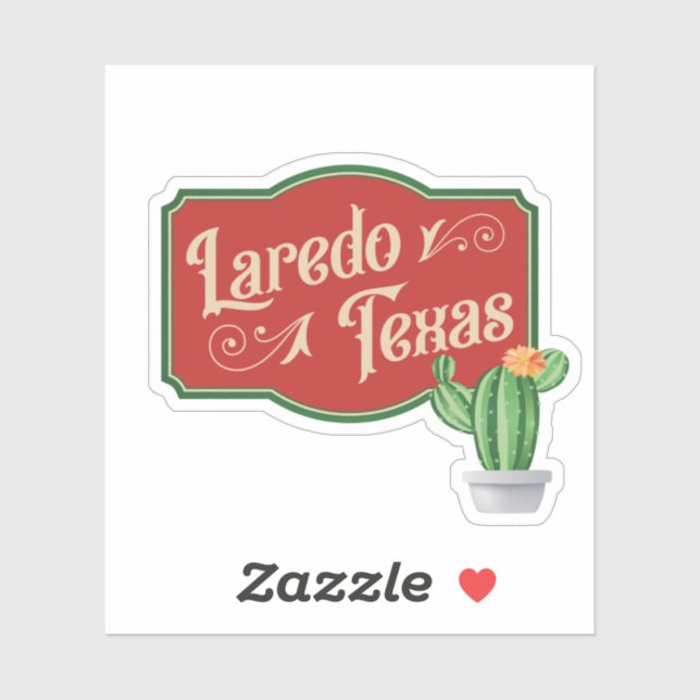 Laredo, Texas With Prickly Pear Cactus (Sheet)