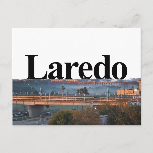 Laredo, TX Skyline with Laredo in the Sky Postcard (Front)