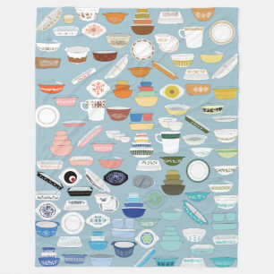 Large 100 pieces of Vintage Pyrex Fleece Blanket