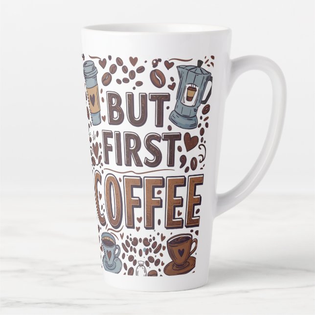 Large 17 oz Latte Mug for Coffee Lovers (Right)