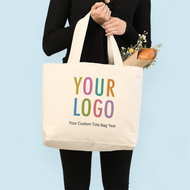 Large 2 Sided Logo Tote Bag 100% Cotton No Minimum (MISOOK Large Tote Bag with Logo)