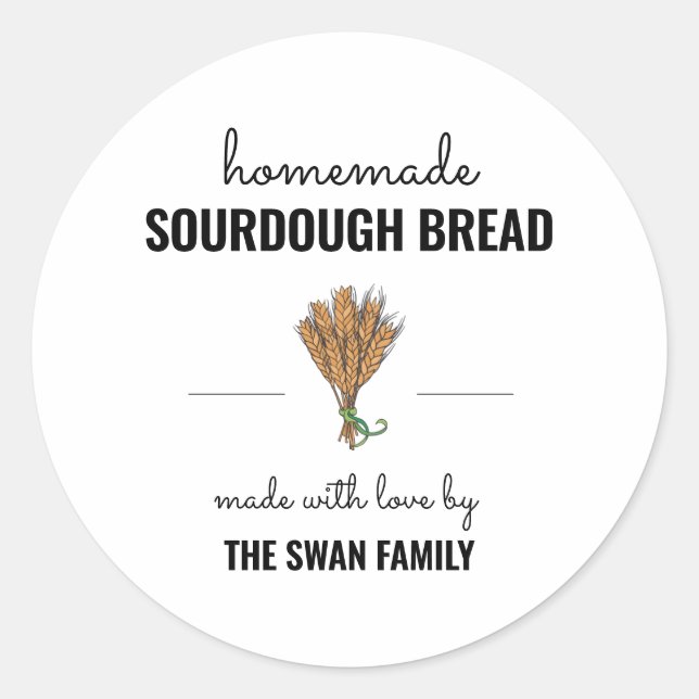 Large 3" Homemade Bread Label Sticker (Front)