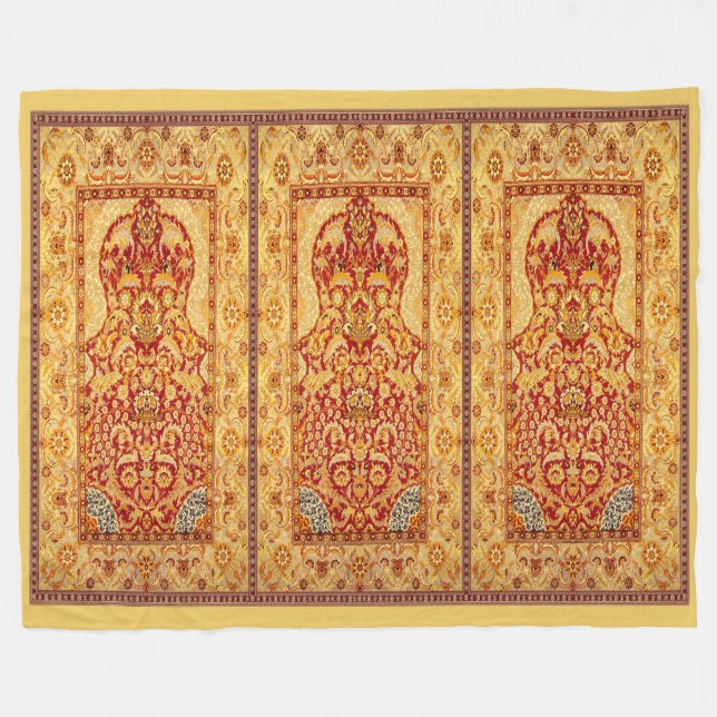 Large 3-Person Washable Muslim Prayer Rug 60"x80" Fleece Blanket (Front (Horizontal))