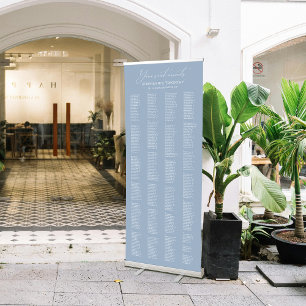 Large 400 Alphabetical Dusty Blue Wedding Seating Retractable Banner