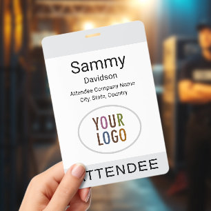 Large 4x6 Name Badge Lanyard Custom Event Logo ID Badge