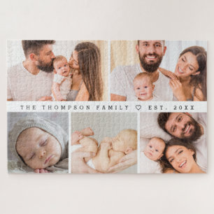 Large 5 Photos Gallery Family Collage Custom Jigsaw Puzzle