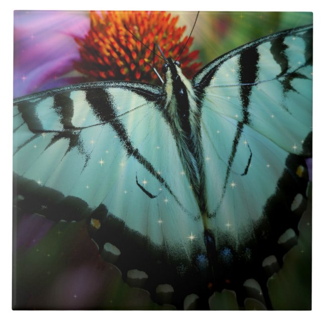 Large (6" X 6") Ceramic Photo Tile/Butterfly Tile (Front)
