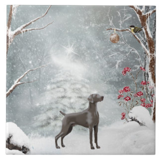 Large (6" X 6") Ceramic Weimaraner Tile