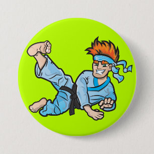 Large, 7.6 cm (3") Round Badge with karate kid