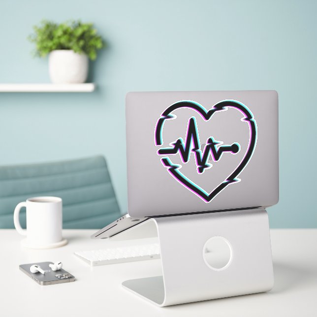  Large 8" x 8" Custom-Cut Vinyl Sticker (Laptop On Desk)