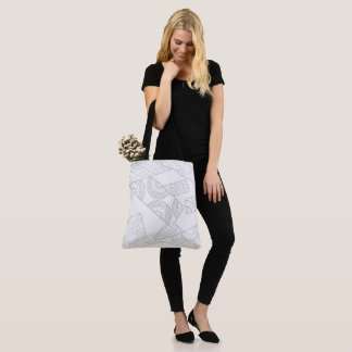 Large, Abstract Patterned Shoulder Tote Bag