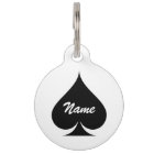 Large ace of spades name pet tag for dogs and cats