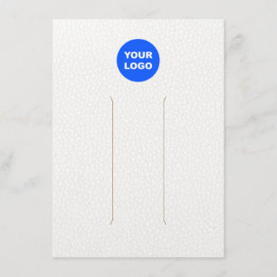 Large Add Logo White Leather  Hair Clip Display Enclosure Card