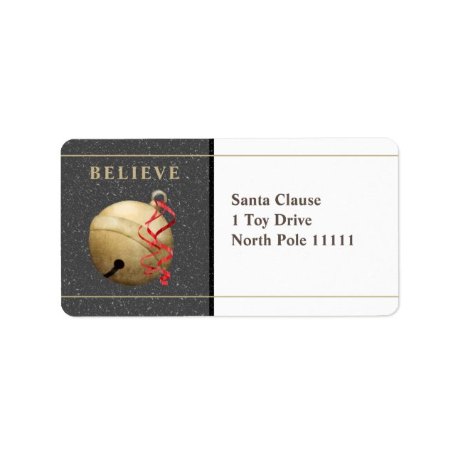 Large Address Label, JINGLE BELL Christmas Label (Front)