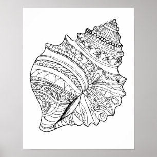 Large Adult Colouring Page Octopus Ocean Art Poster
