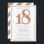 LARGE AGE NUMBER INVITE glam 18 rose gold glitter<br><div class="desc">[ NOTE - THE ROSE GOLD GLITTER EFFECT IS A PRINTED PICTURE ] A super simple, yet stylish invitation design for your BIRTHDAY. Wow your friends and family with this little number ;D Setup as a template it is simple for you to add your own details, or hit the customise...</div>