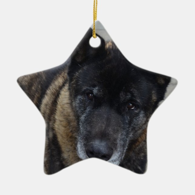 Large Akita Ceramic Tree Decoration (Front)