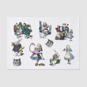 Large Alice in Wonderland Classic decoupage craft Tissue Paper