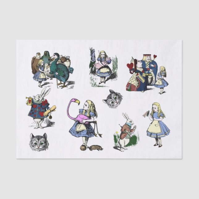 Large Alice in Wonderland Classic decoupage craft Tissue Paper (Front)