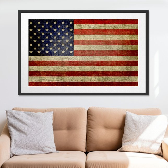 Large American Flag Poster (can be resized) (Vintage American Flag)