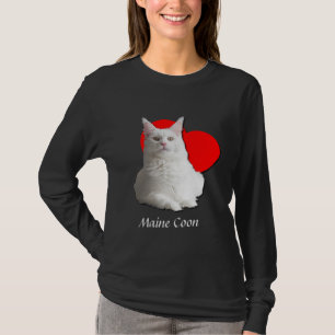 Large American Maine Coon Cat Love Heart Moggy T-Shirt