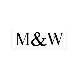 Large Ampersand Couple Wedding 2 Initial Monogram Self-inking Stamp