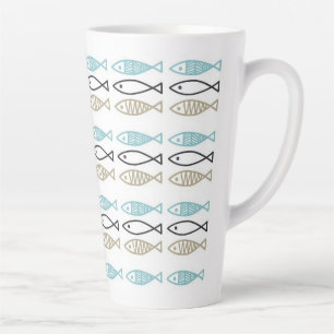 Large and Small Latte Mugs - Scandinavian Fish