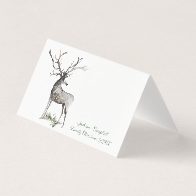 Large Antler Stag Deer Guest Seating Place Card (Front)