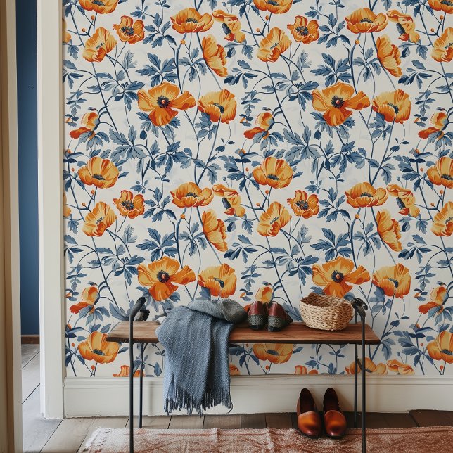 Large Art Nouveau California Poppies Wallpaper (Creator Uploaded)