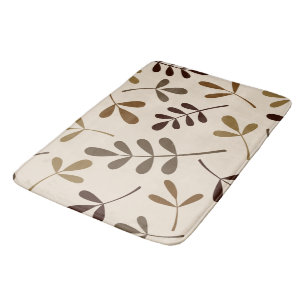 Large Assorted Leaves Gold Browns Cream Bath Mat