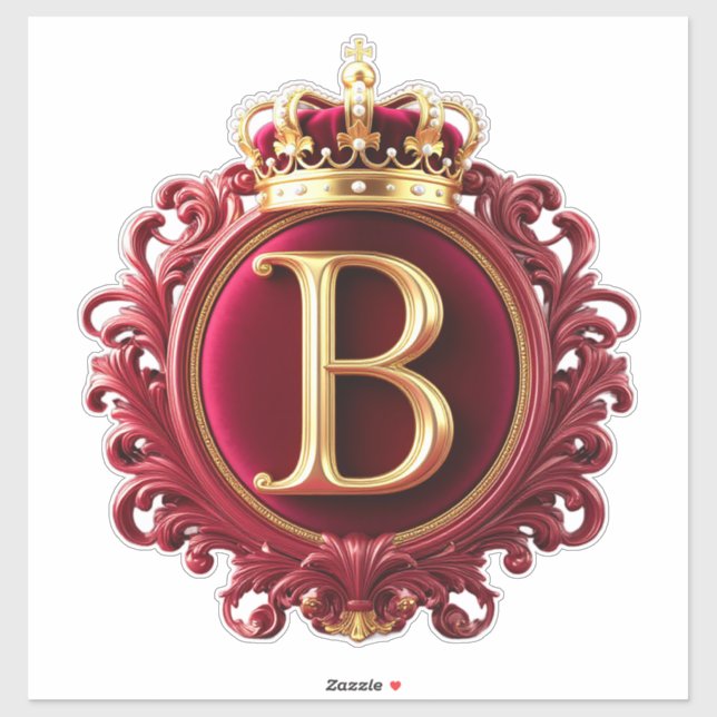 Large B Monogram on Red Velvet (Sheet)