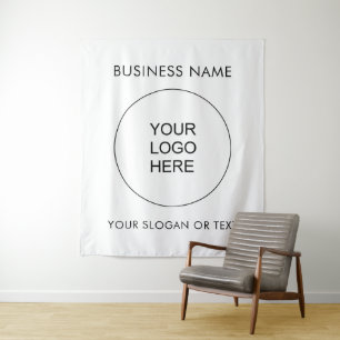Large Backdrop Your Logo Slogan Text Vertical Tapestry