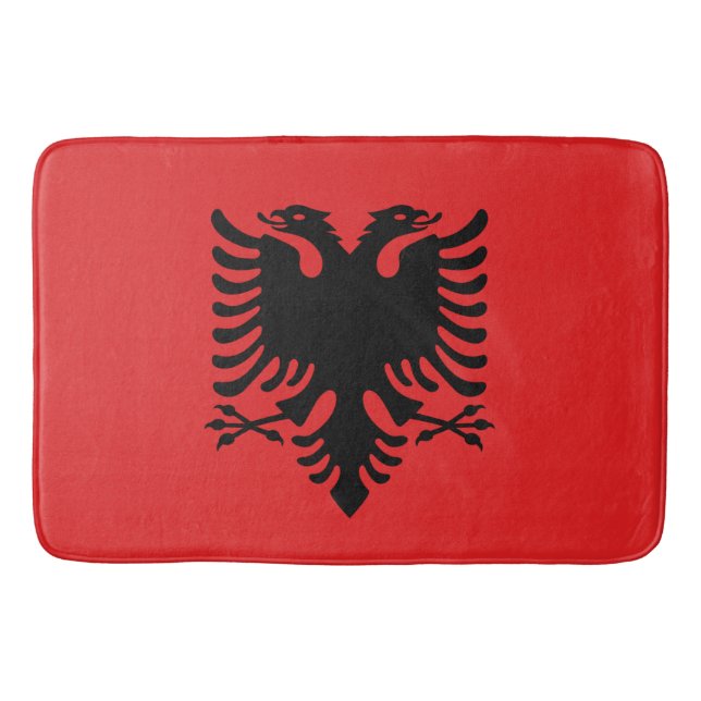 Large bath mat with flag of Albania (Front)