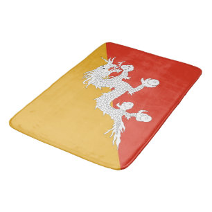 Large bath mat with flag of Bhutan