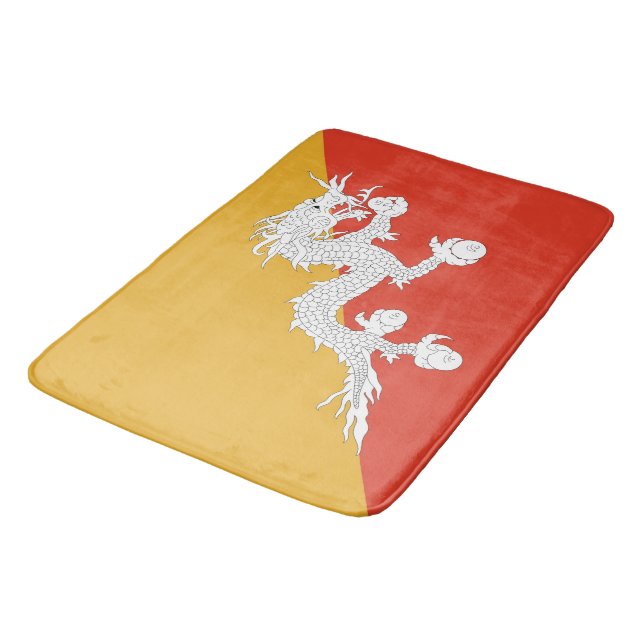 Large bath mat with flag of Bhutan (Angled)