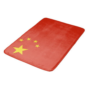 Large bath mat with flag of China