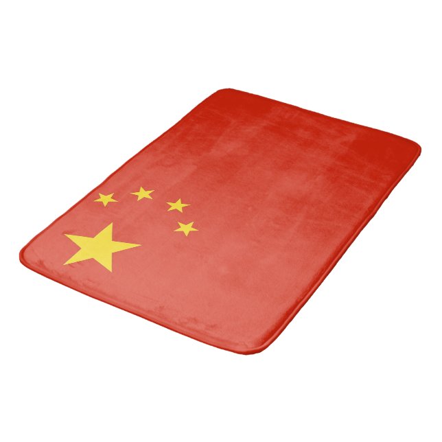Large bath mat with flag of China (Angled)