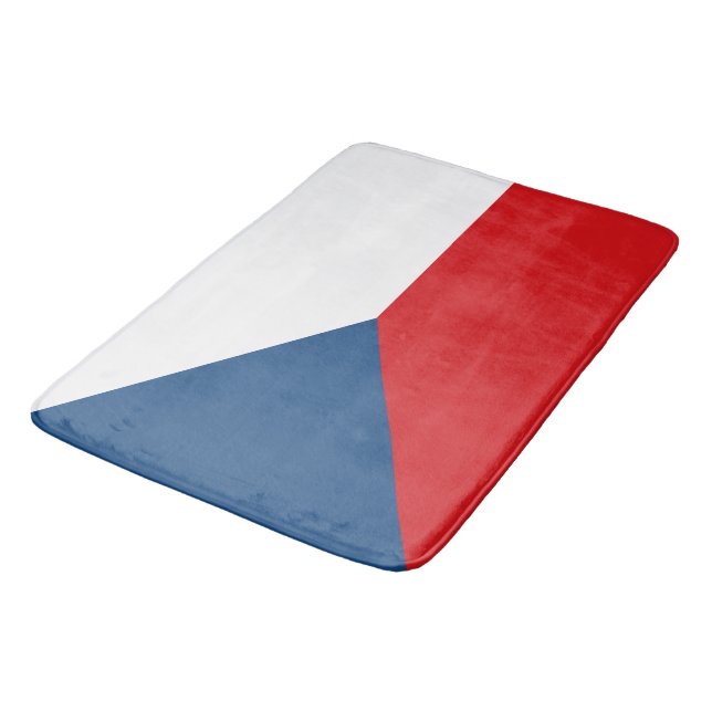 Large bath mat with flag of Czechia (Angled)