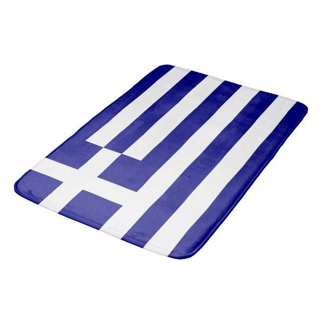 Large bath mat with flag of Greece (Angled)