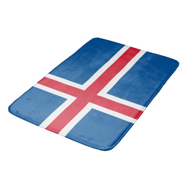 Large bath mat with flag of Iceland (Angled)