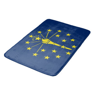Large bath mat with flag of Indiana, USA