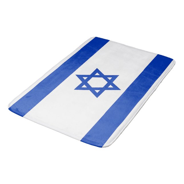 Large bath mat with flag of Israel (Angled)
