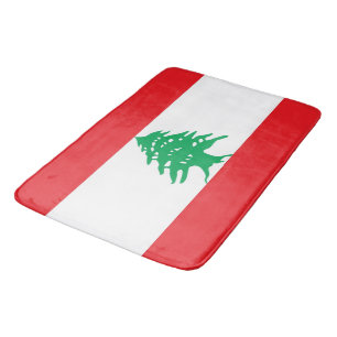 Large bath mat with flag of Lebanon