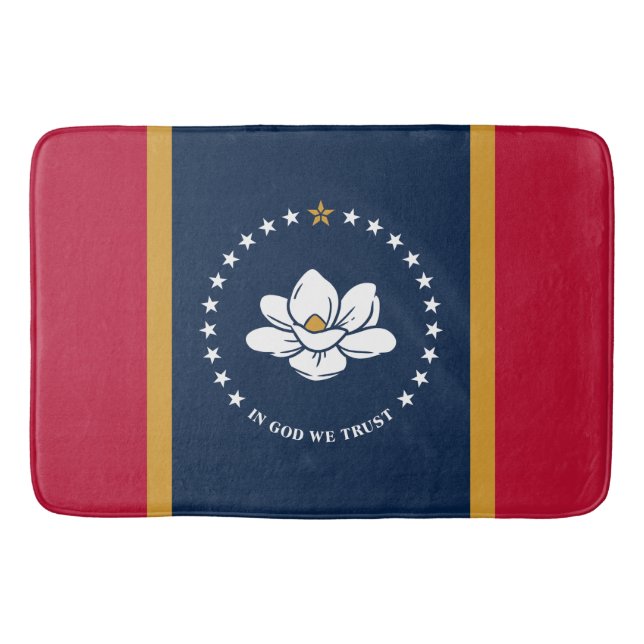Large bath mat with flag of Mississippi, USA (Front)