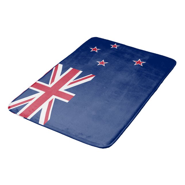 Large bath mat with flag of New Zealand (Angled)