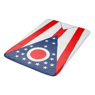 Large bath mat with flag of Ohio State, USA