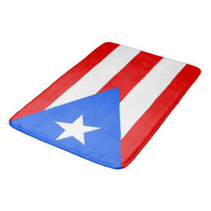 Large bath mat with flag of Puerto Rico, USA