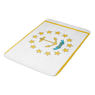 Large bath mat with flag of Rhode Island, USA