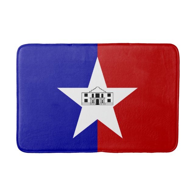 Large bath mat with flag of San Antonio (Front)